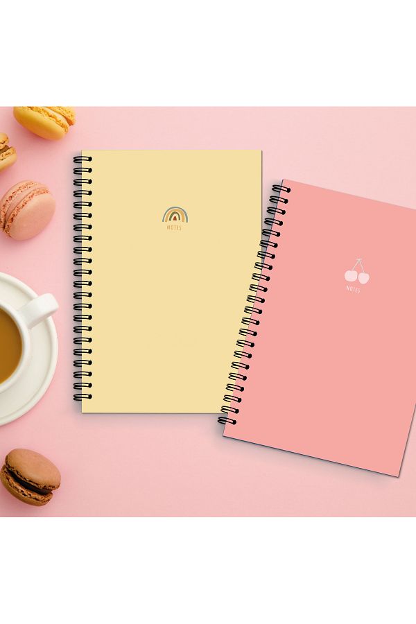 Smile Notes-A5 Spiral School Notebook 80 Sheets Set of 2 - Lined Notebook A5 Size Lined 1
