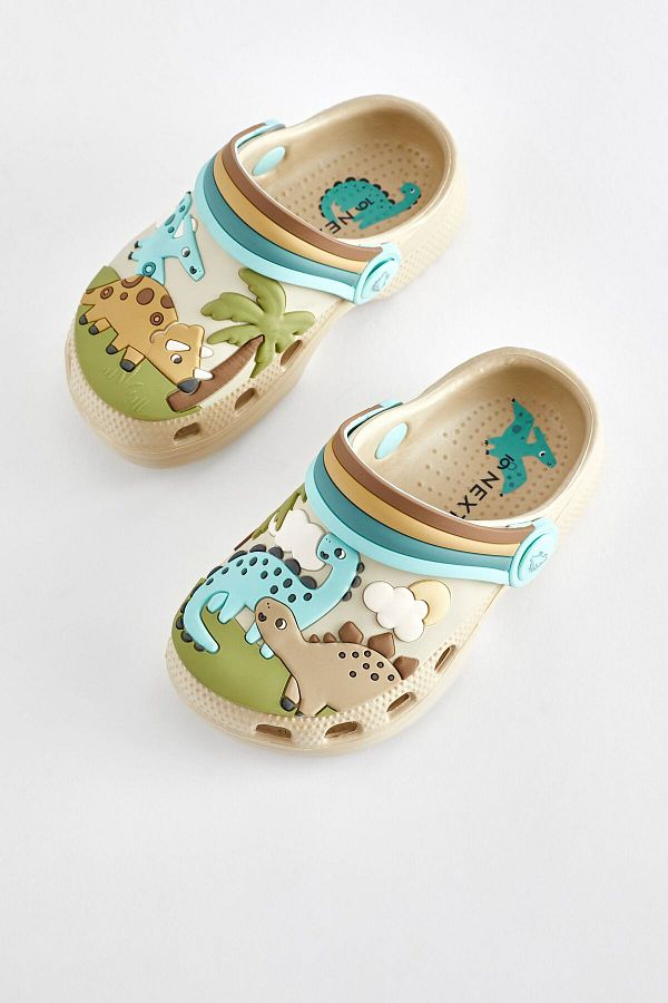 Next Baby Kids Dinosaur Embossed Beige Clogs Slippers Sandals Trendyol