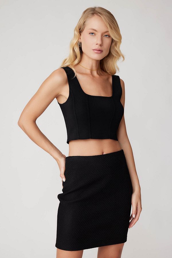 Vitrin Mini Skirt with Back Zipper Trendyol
