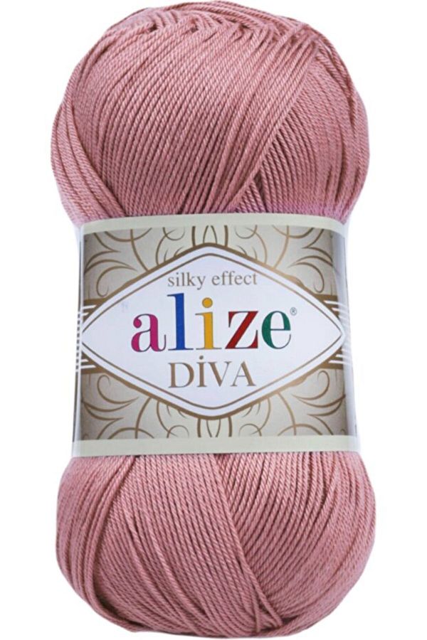 Alize-Diva Mercerized 5 Pieces String Summer Bikini Set - Knitted String, 354 Roses 1