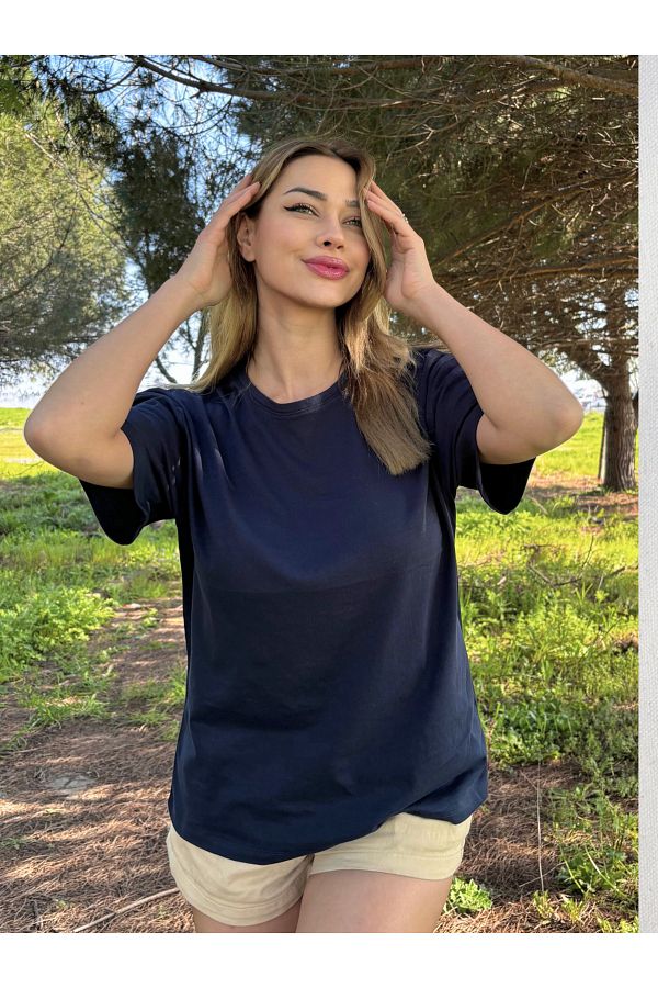 Maison La Femme Women s Unprinted Basic Cotton Oversize T Shirt Trendyol