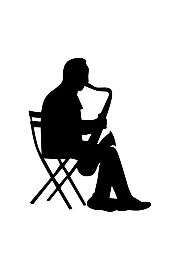 Findit Man Playing Saxophone Sticker Auto Motor Laptop Wall Foil
