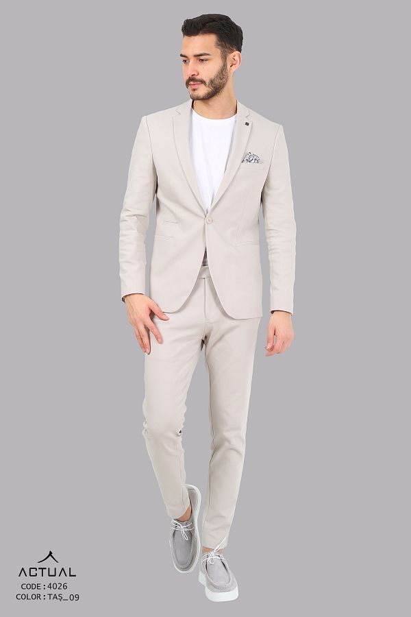 ACTUAL-Men's Suit 26Prd 09 Stone Model 1