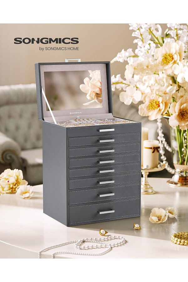 SONGMICS 8 Tier Jewelry Box with Drawers Modern Jewelry Storage Large Jewelry Box Trendyol