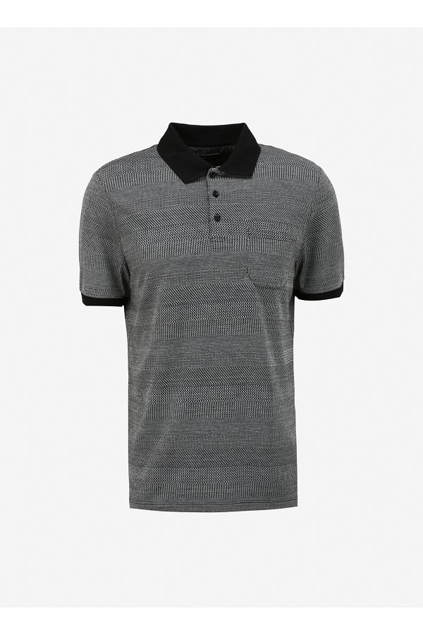 ALTINYILDIZ CLASSICS-Hexagon Classics Czarny Męski T-shirt Polo 4A 4824200046 1