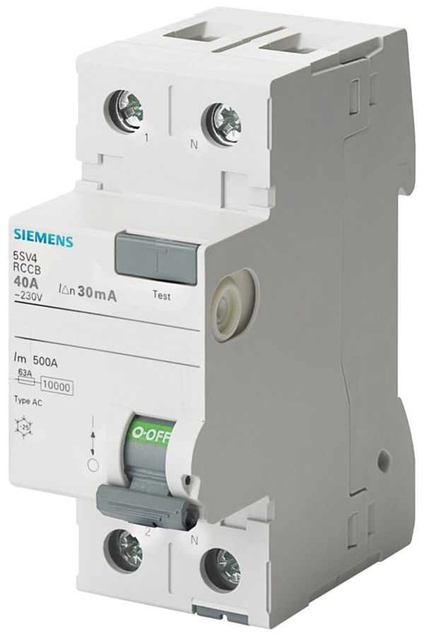 Siemens-2x63 Ampere 300ma Fire Protected Monophase Residual Current Relay 1