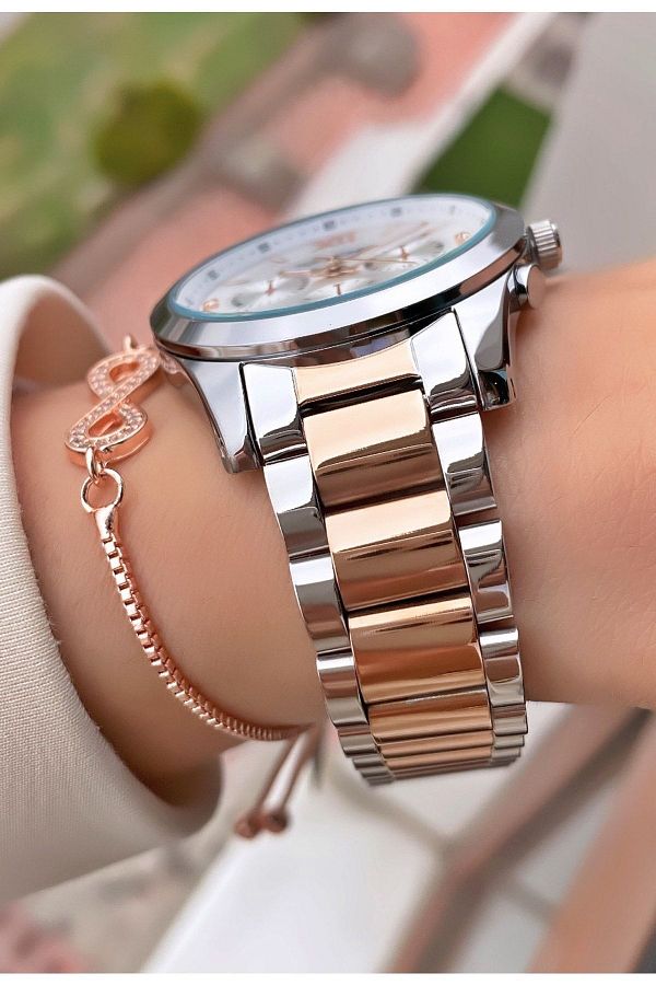 Tom Jones Brand Rose Silver Color 2 Years Warranty Waterproof Women s Wristwatch With Bracelet Gift Trendyol