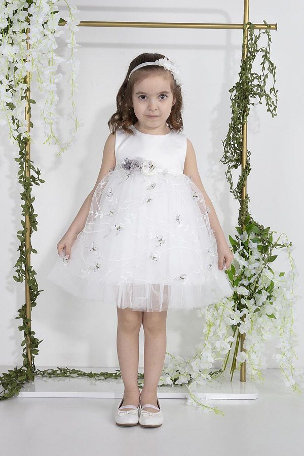 M N MONY 1 5 Years Old Butterfly Detail Tulle Baby Girl Children s Festive Graduation Ball Evening Dress Trendyol