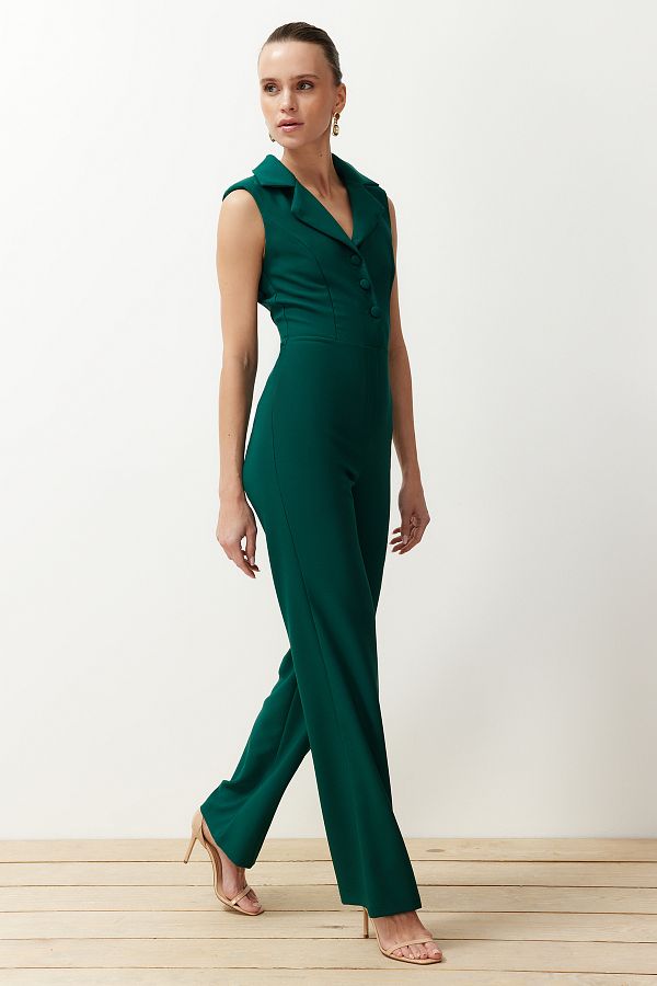 Emerald green formal jumpsuit hot sale