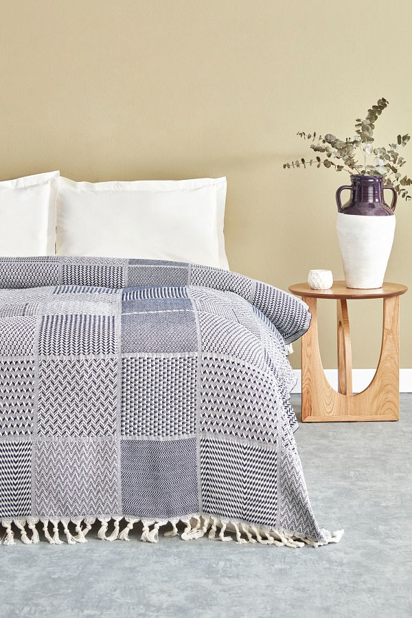 Karaca Home-Luna Double Pike Navy Blue 1