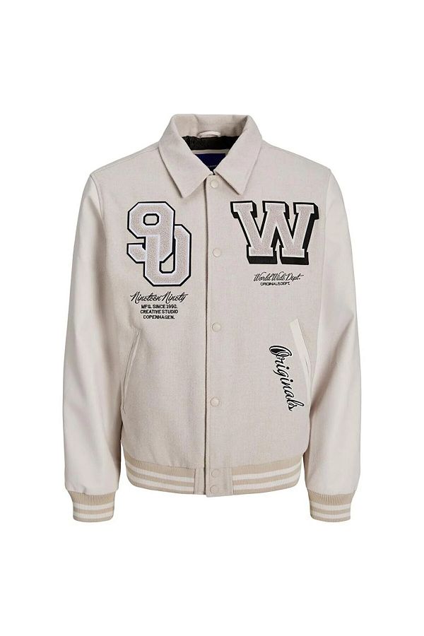 Jack Jones Jack Jones Beige College Jacket JORVARSITY WOOL BLEND BOMBER12252962 Beyzboll jacket Trendyol