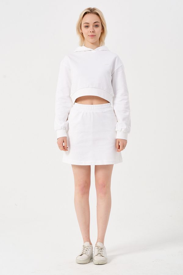 6PM Women s Embroidery Logo Detailed Sweatshirt Skirt Set Trendyol
