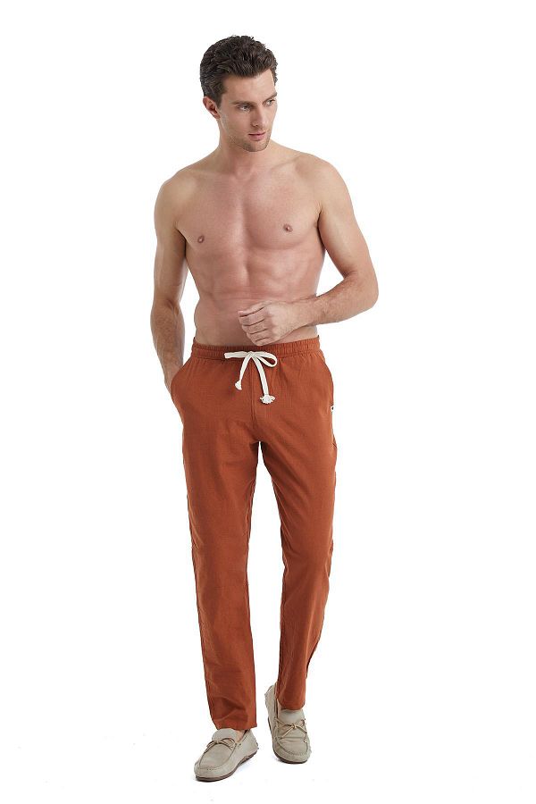 Blackspade-Men's Linen Brown Single Bottom C9T5N4O04 1