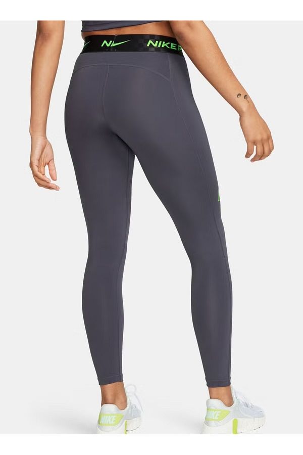 Nike Pro Dri Fit Mid Rise Full Length Graphic Training Women s Tights NDD SPORT Trendyol