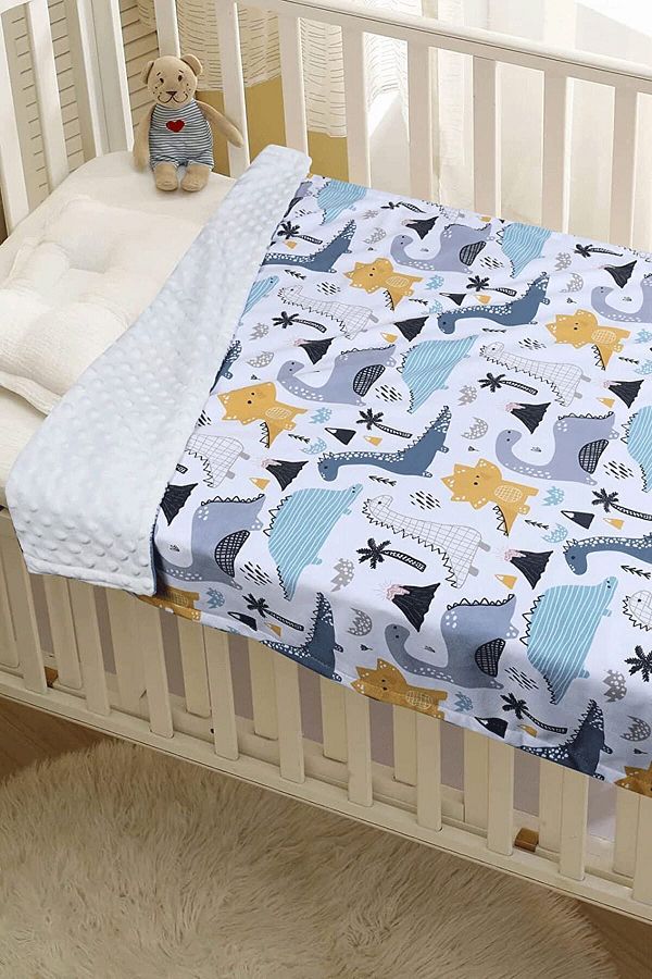 BabiesKo Super Soft Dinosaur Patterned Comfortable Baby Blanket Chickpea Embossed 100 X 85cm Trendyol