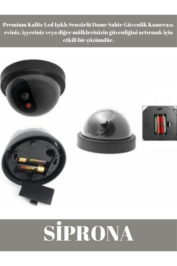 Siprona-Premium Quality LED Light Sensor Dome Fake Security Camera Wireless Imitation Camera 1