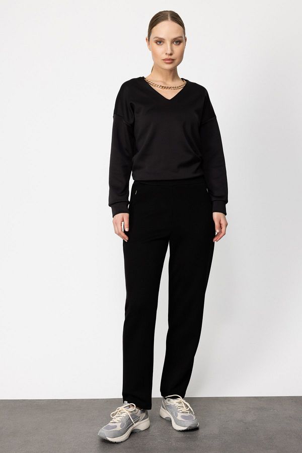 Ekol Tight Leg Sweatpants with Zipper Pockets Trendyol