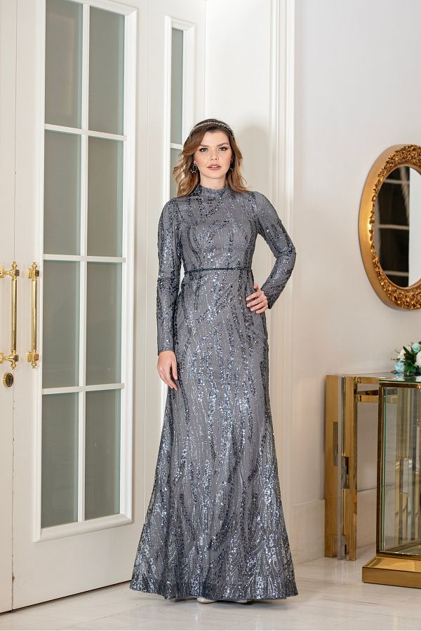 Grey maxi evening dress 2025