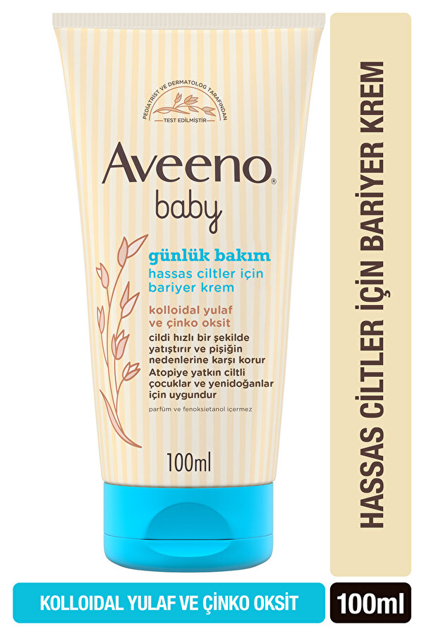 AVEENO Bebeklerin Hassas Ciltlerini Hızlı Yatıştırıcı ve Pişik Önleyici Bariyer Krem 100 ml