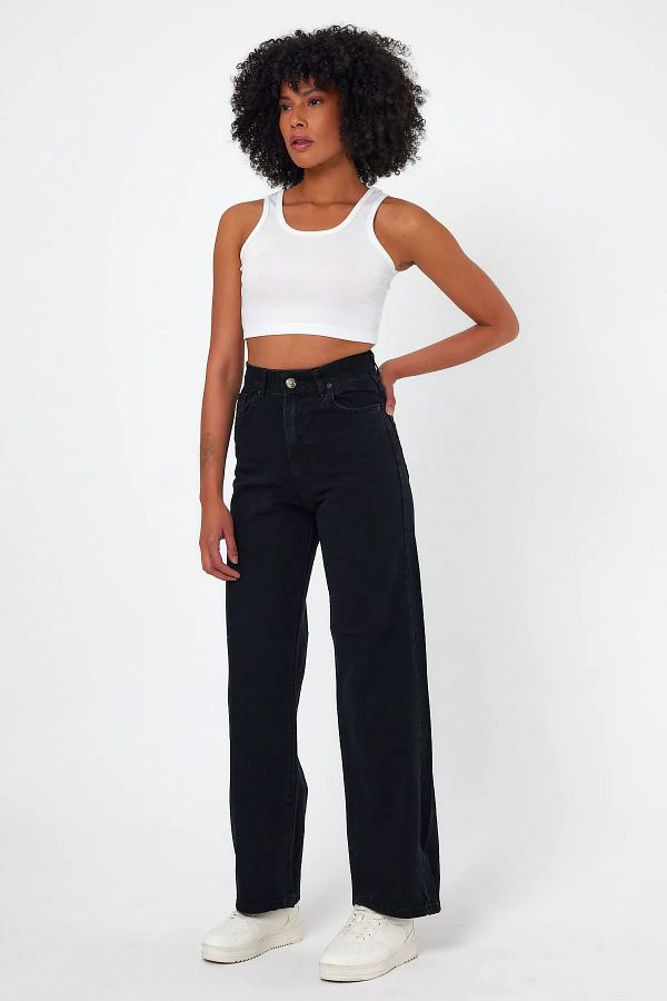 dressmix-Pantaloni negri casual Blugi Lycra Blugi elastici 1