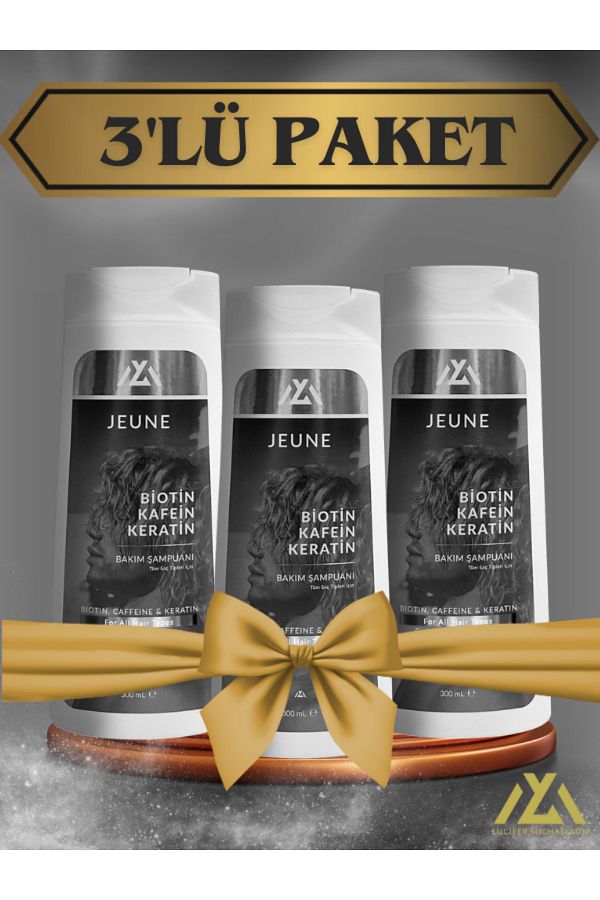 Lucifer Michaelson-JEUNE 3 Pack Shampoo Keratin - Caffeine - Biotin 300ml 1