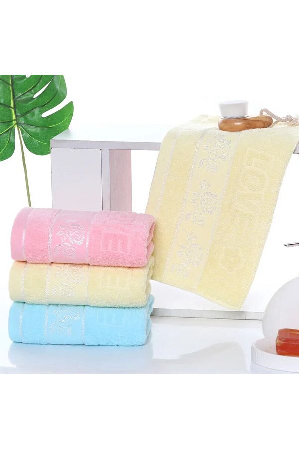 Choice 2pcs Cotton Towel Rose Thickened Towel Quick Absorbent Soft Quick Dry Face Towel Bathroom Hotel T. Trendyol