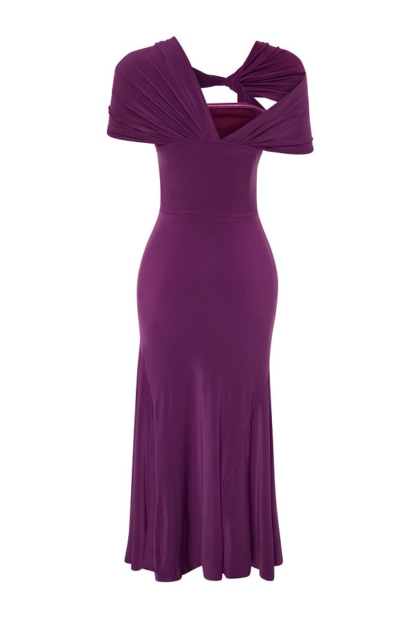 Trendyol Collection Purple Asymmetrical Collar Knitted Trendyol Collection Purple Asymmetrical Collar Knitted