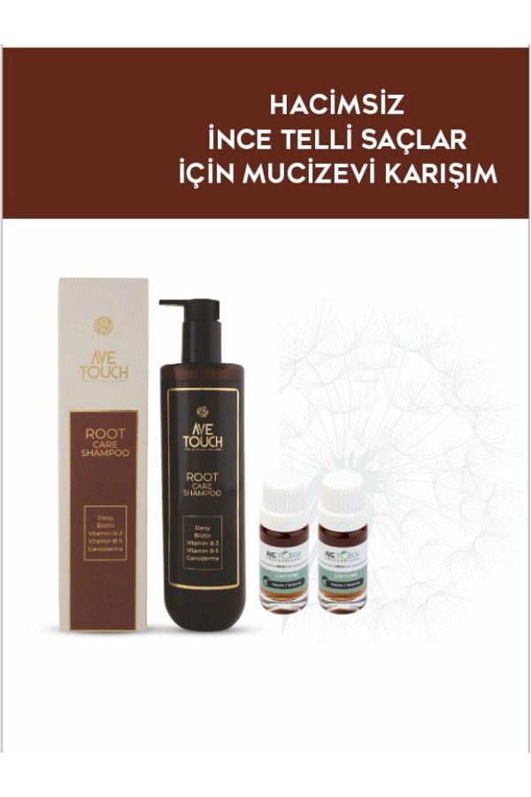 AVE TOUCH-Root Care Shampoo + Caffein / Fine String Hair Volumizing Elixir Set 1