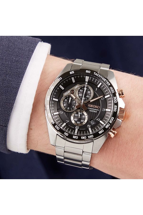 Seiko Chronograph Herrenuhr Silber Ssb323p1 Trendyol