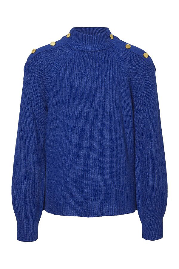 Vero Moda Girl-Strickpullover VMHOLLY BUTTON LS HIGHNCK BLOUSE GIRL 1
