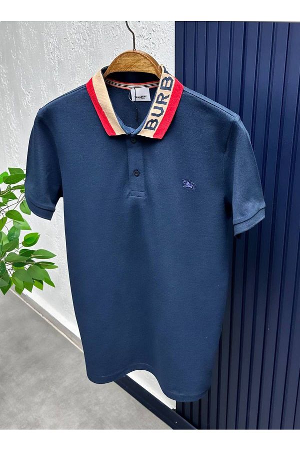 More Black Burberry Polo Neck T shirt Trendyol