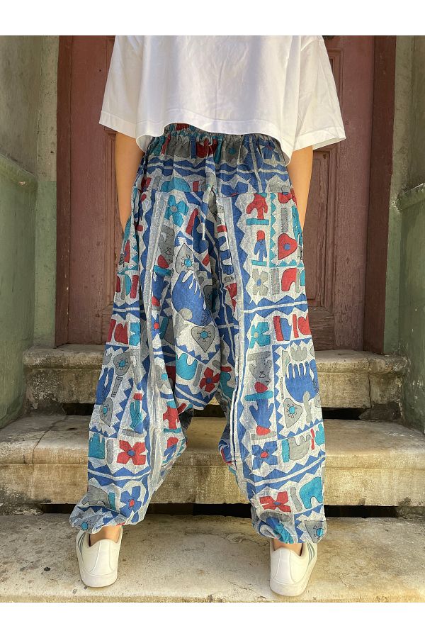 Bohoyasam Unisex Nepal Authentic Elephant Patterned Baggy Pants Loose Trousers Men s Baggy Women s Baggy Loose Pants Trendyol