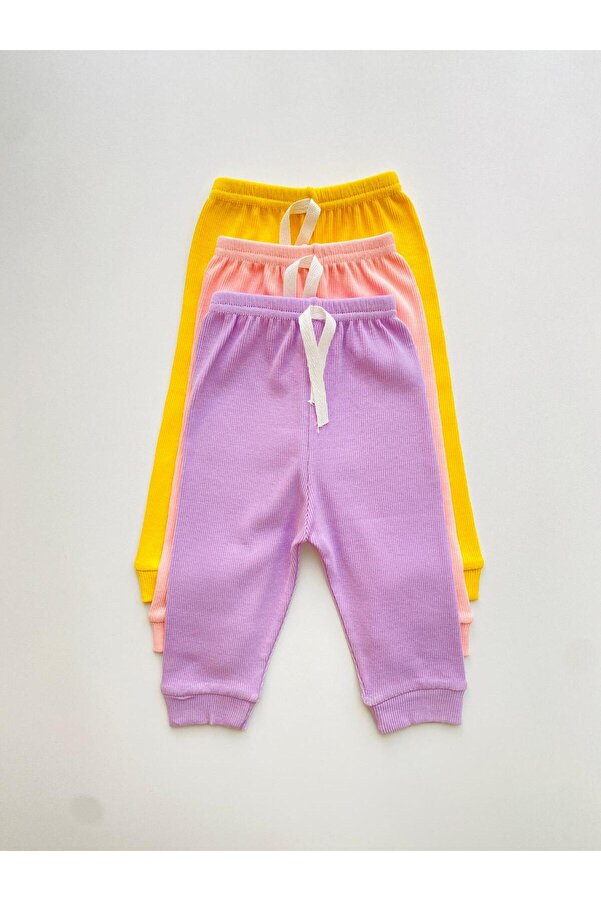 EFU BABY 3'lü %100 Pamuklu Kaşkorse Esnek Bebek Pantolon