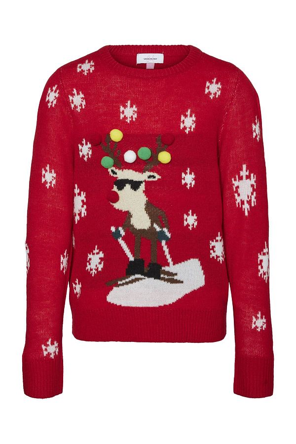 Vero Moda Girl-Strickpullover VMRUDOLF LS O-NECK BLOUSE XMAS GIRL 1