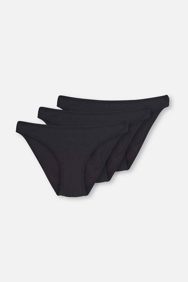 Dagi-Schwarzes 3-teiliges, spurloses Slip-Höschen für Damen mit niedriger Taille 1
