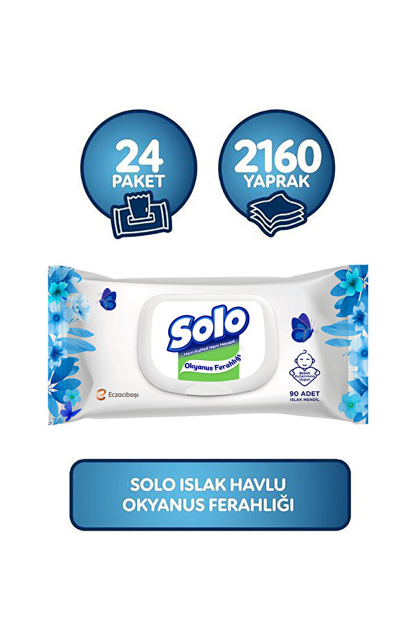 Solo Islak Havlu Okyanus Ferahlığı 24'lü Set 2160 Yaprak