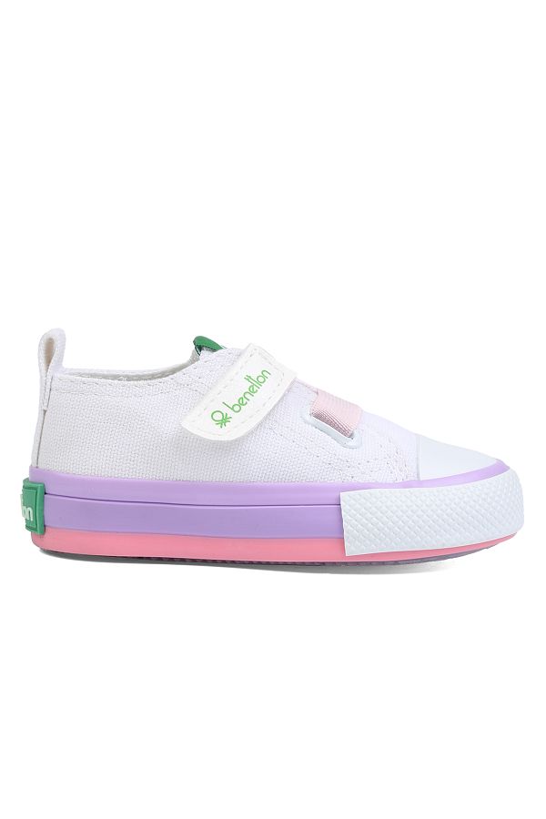 Benetton-Biało-różowe dziecięce buty do chodzenia BN-30648 177-Biało-różowe 1