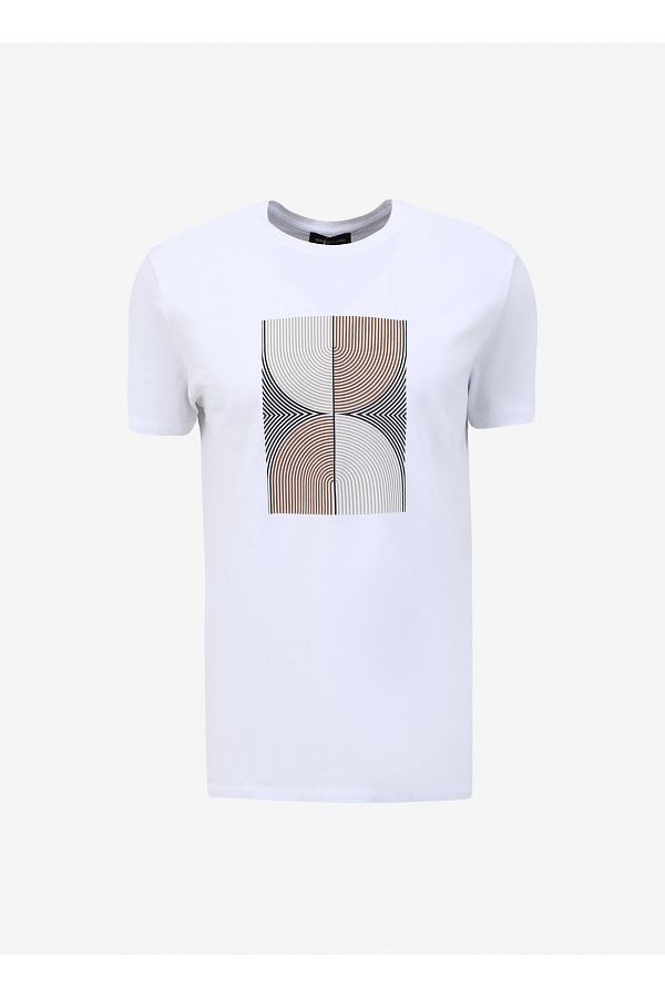 ALTINYILDIZ CLASSICS-Six Stars Classics Weißes Herren-T-Shirt 4A 4824200012 1