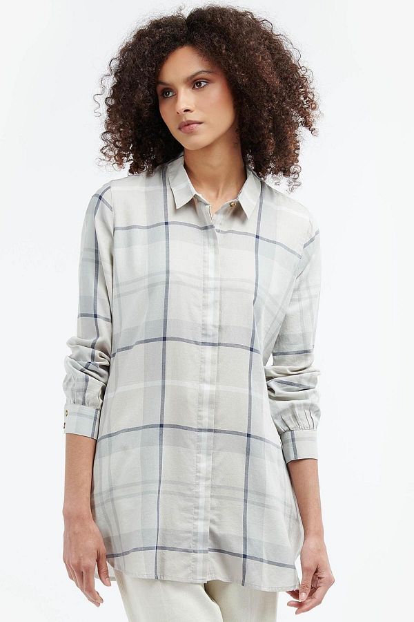 Barbour Orelia Shirt Gy39 Silver navy Tartan Trendyol