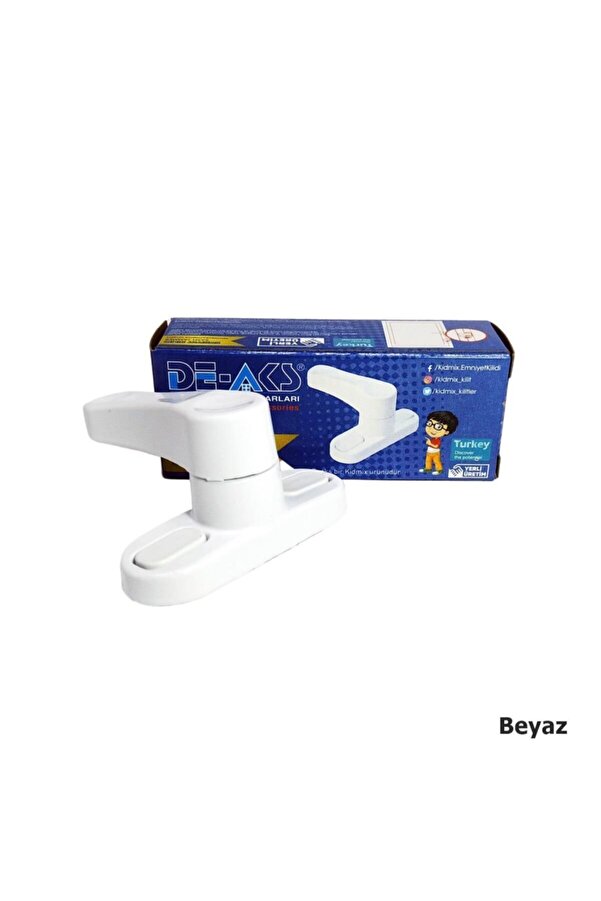 EYM Pvc Kapı Pencere Çocuk Emniyet Güvenlik Kilidi Çekmeli Metal Beyaz