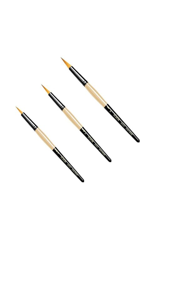 Südor-123 Series Synthetic Round Tip Brush Set of 3 1