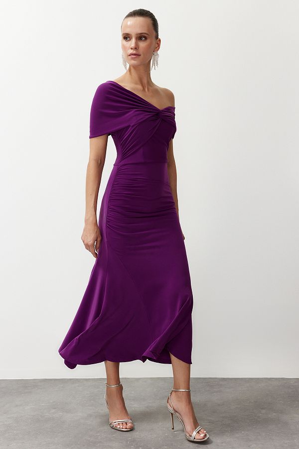 Purple asymmetrical dress shop