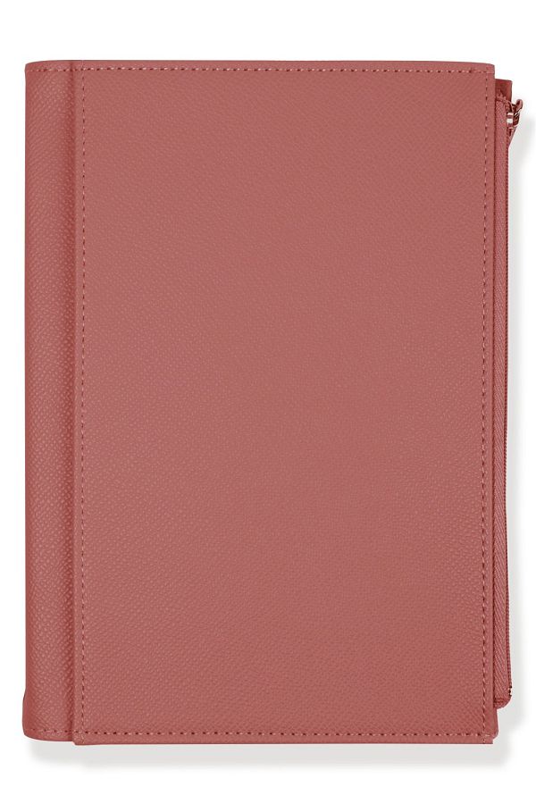 Victoria's Journals-Zipco Soft Protective Zippered Pocket Striped Block Notepad 14x20 Cm Fuchsia 1