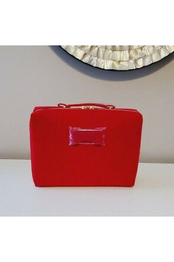 Estee Lauder Red Velvet Cosmetic Makeup Bag Large Size Vintage Modern Design 826334 Trendyol