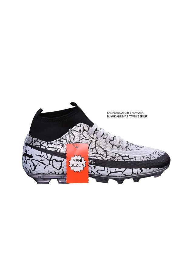 Nisanur Shoes-مقاس كبير - أحذية كرة القدم ذات القصة الضيقة ذات القصة الضيقة ذات الجوارب الكبيرة 1