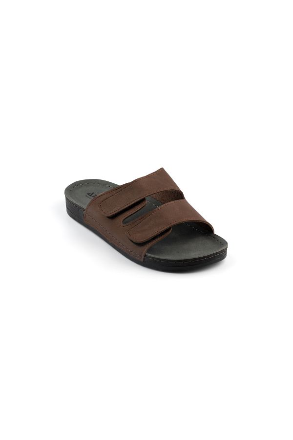 POLOMİA-Polomia Diablo Flexible Velcro Comfort Men's Daily Slippers 1