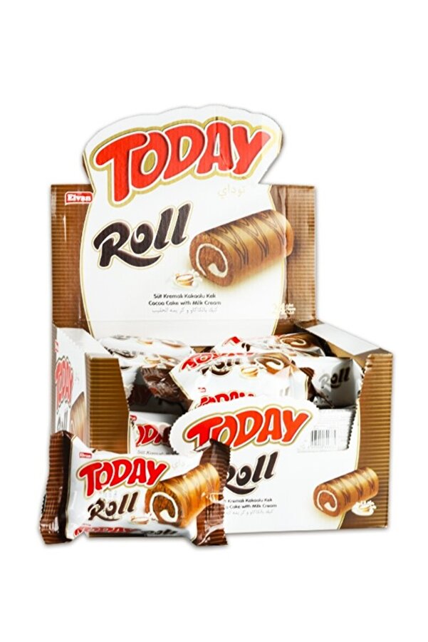 Elvan Swiss Roll Milk Cream Cake 35 Gr, 24 Pieces (1 Box) Trendyol