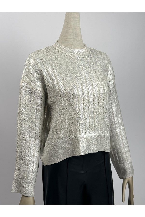 Foil knitwear top