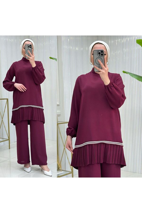 GABELLA Modest Two Piece Set Burgundy Regular fit Trendyol