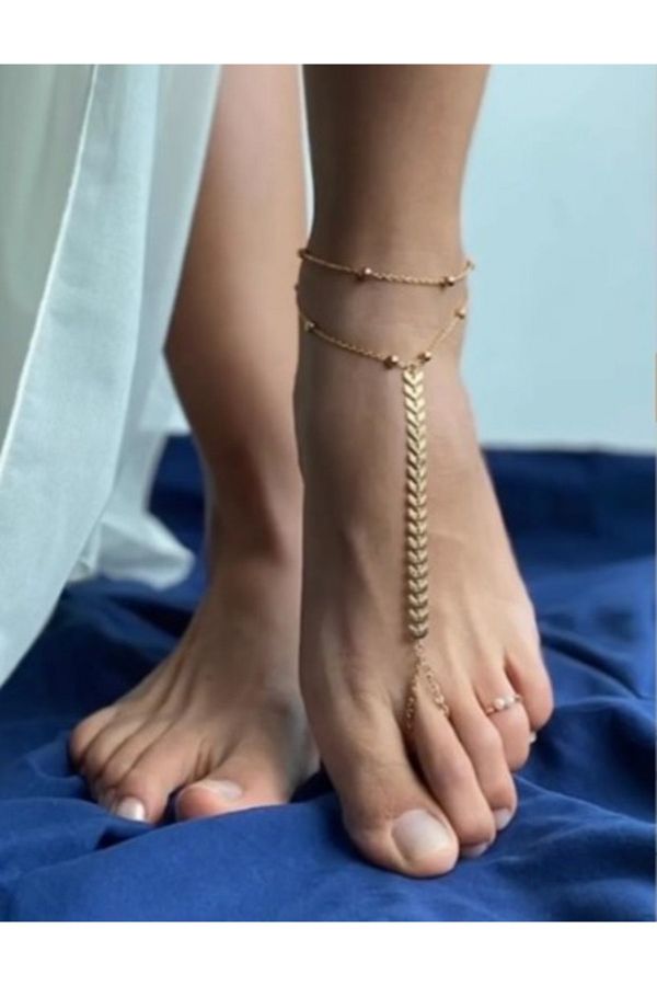 MisBoho Non Tarnish Gold Color Fish Back Anklet Trendyol